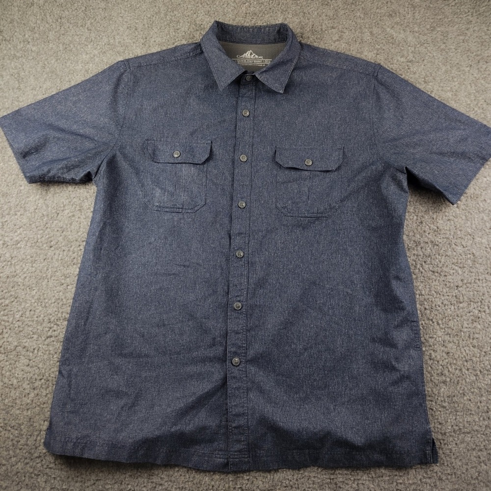 Croft & Barrow Mens Quick Dry Shirt Large Blue Short Sleeve Hiking Fishing